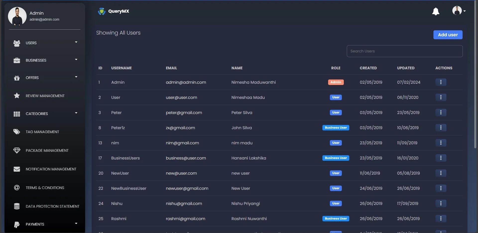 QueryMX Web App 1